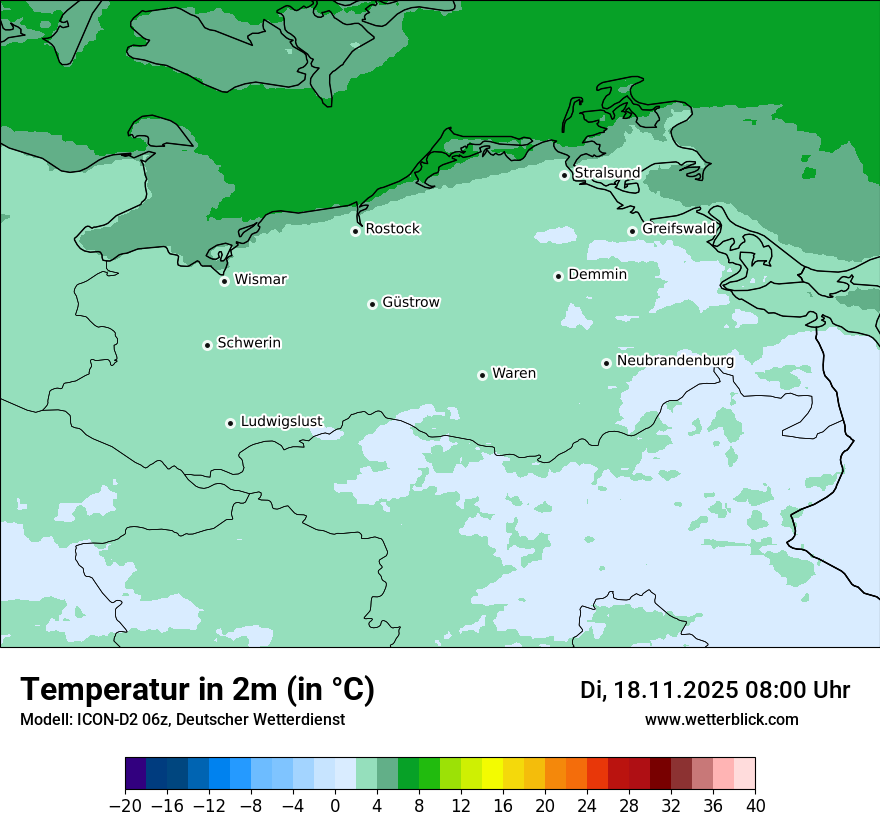 Modellkarten Temperatur