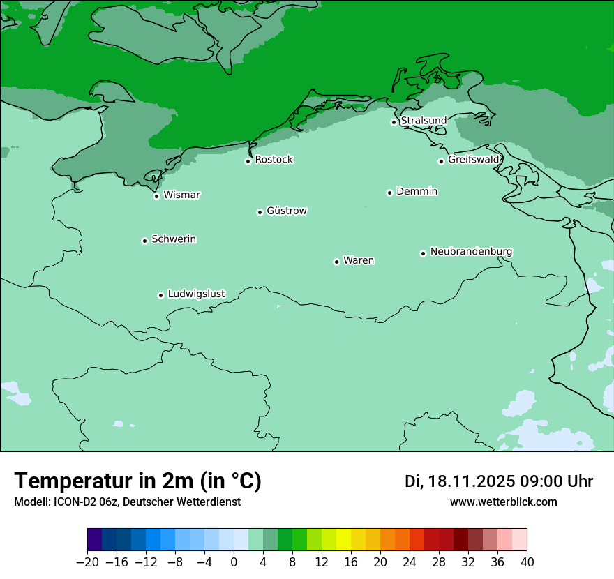 Modellkarten Temperatur