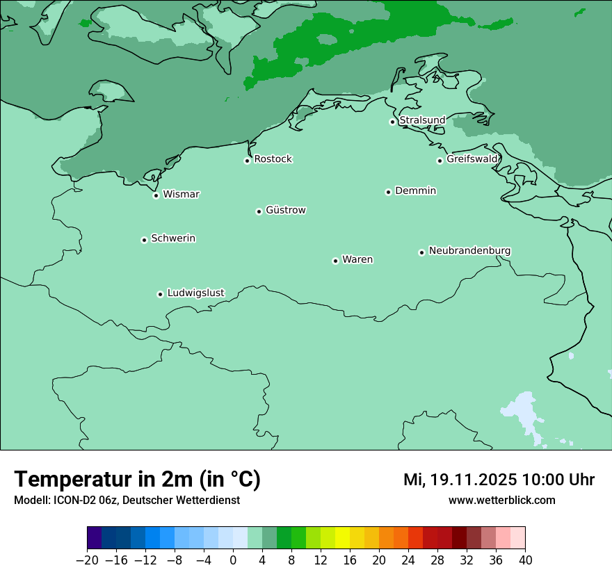 Modellkarten Temperatur