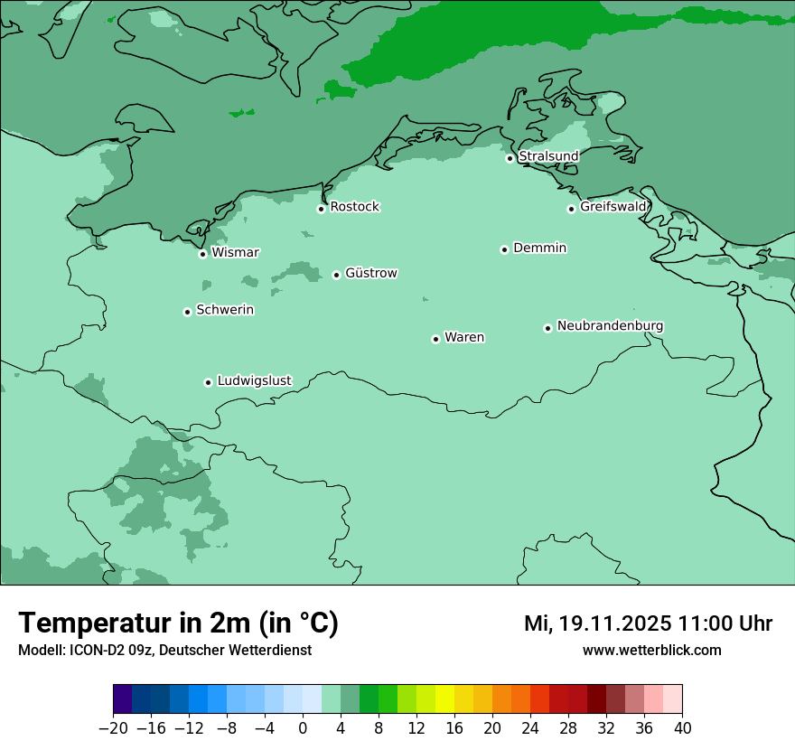 Modellkarten Temperatur