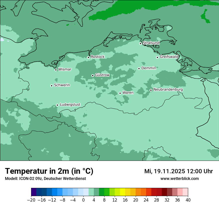 Modellkarten Temperatur