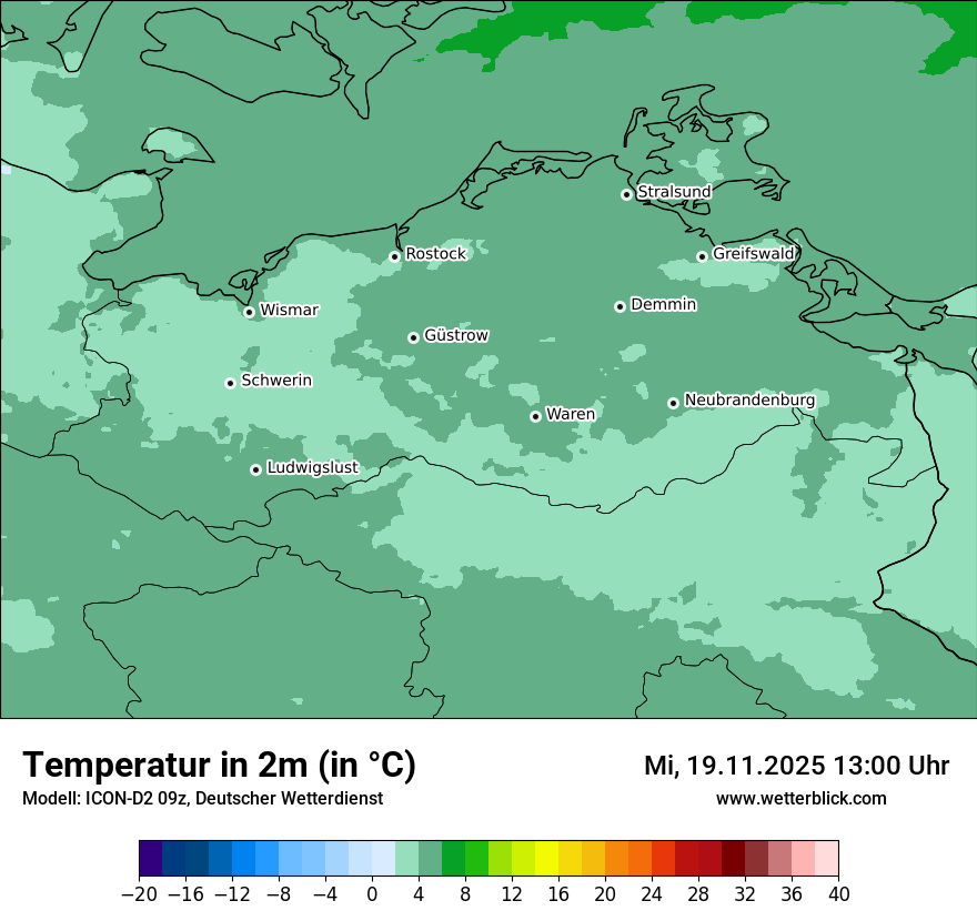Modellkarten Temperatur