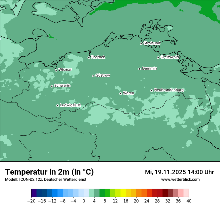 Modellkarten Temperatur