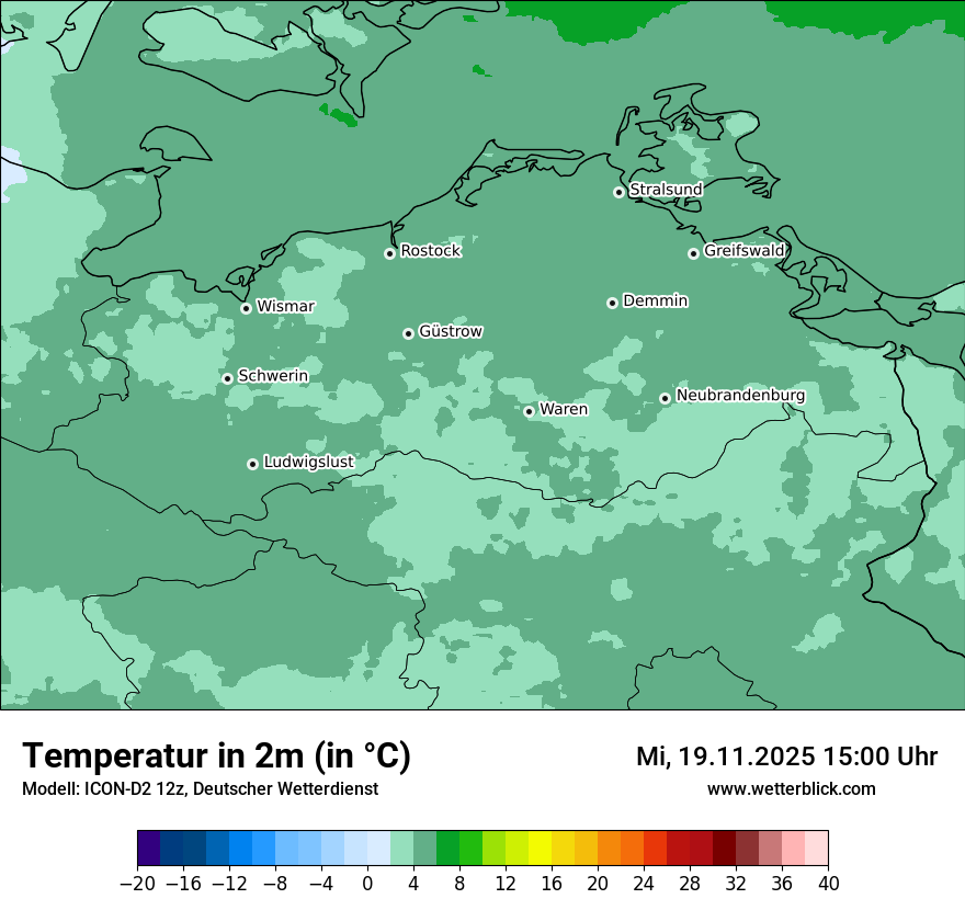 Modellkarten Temperatur