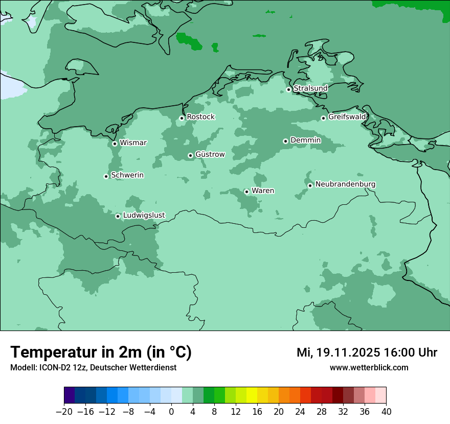 Modellkarten Temperatur