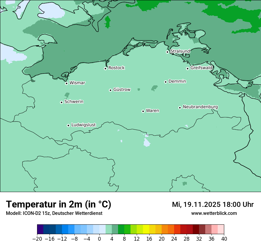 Modellkarten Temperatur