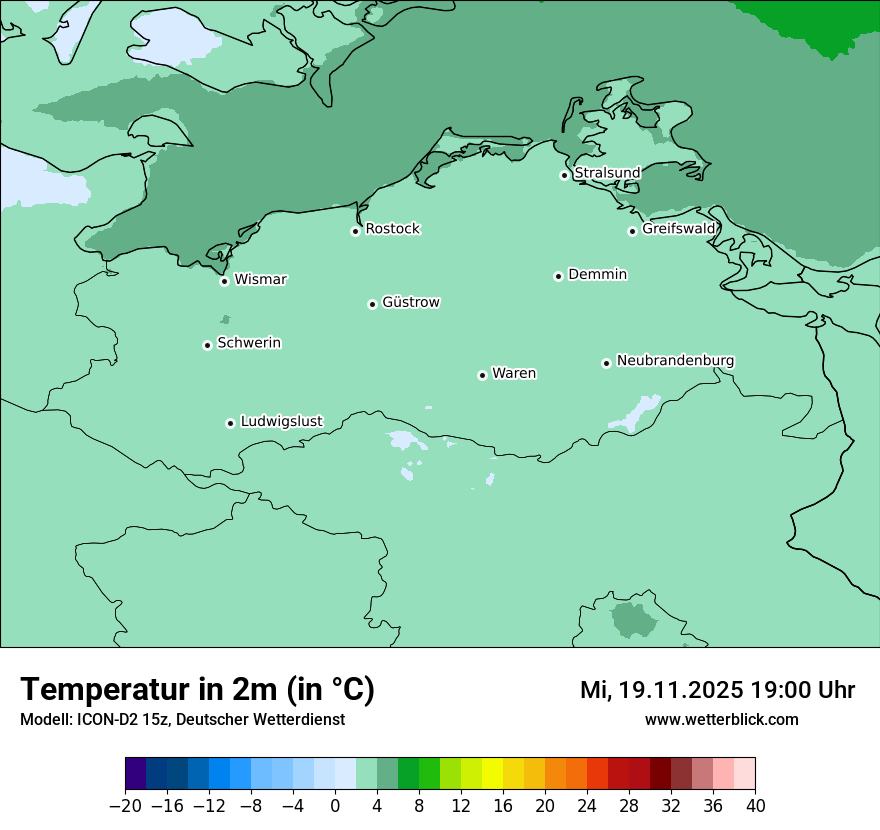 Modellkarten Temperatur
