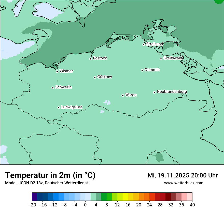 Modellkarten Temperatur