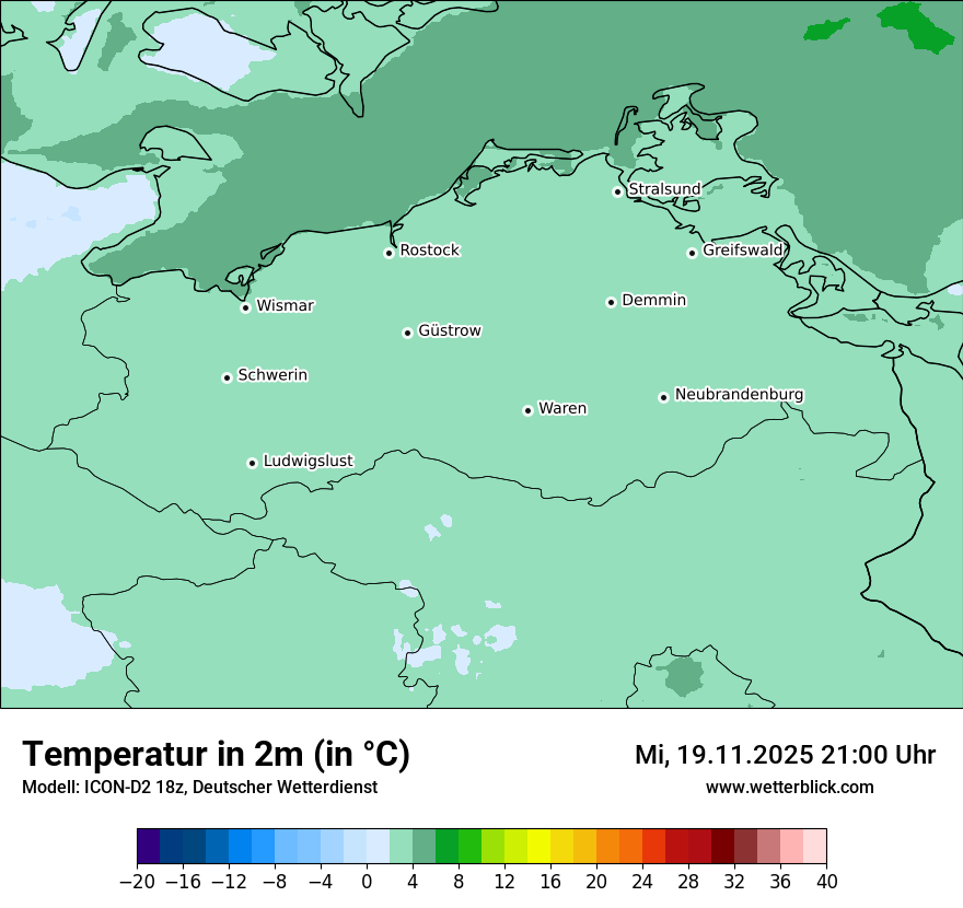 Modellkarten Temperatur