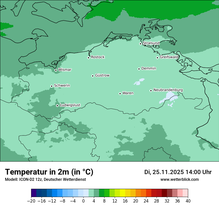 Modellkarten Temperatur
