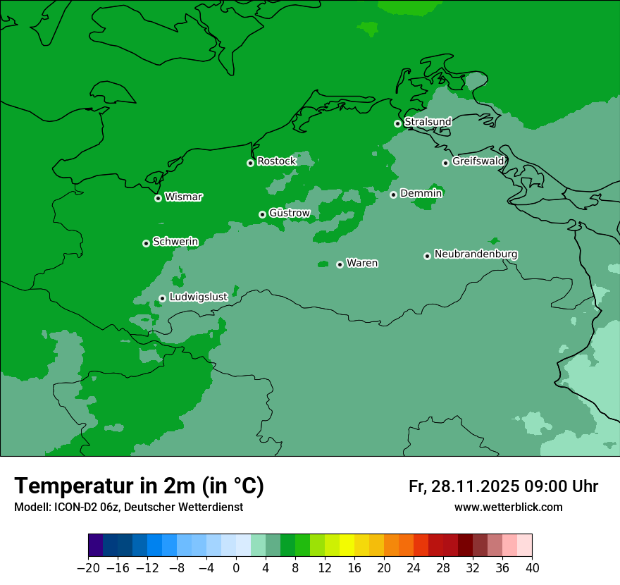 Modellkarten Temperatur