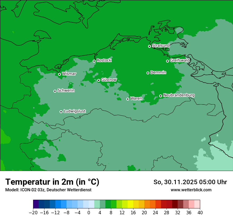 Modellkarten Temperatur