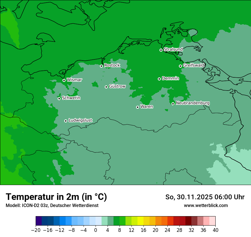 Modellkarten Temperatur