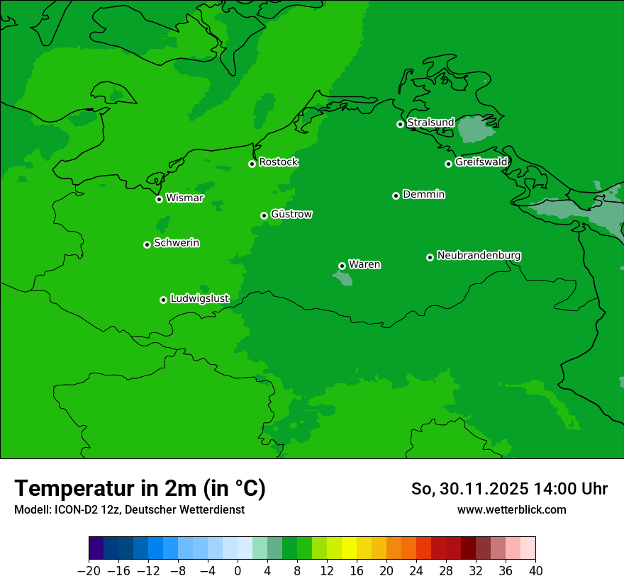 Modellkarten Temperatur