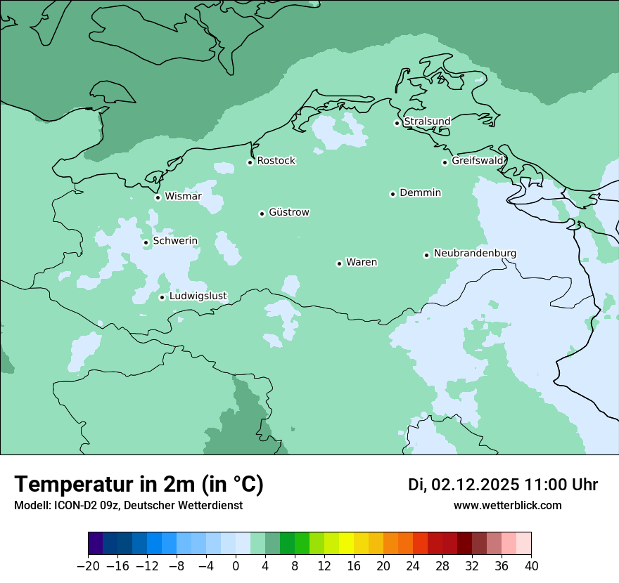 Modellkarten Temperatur
