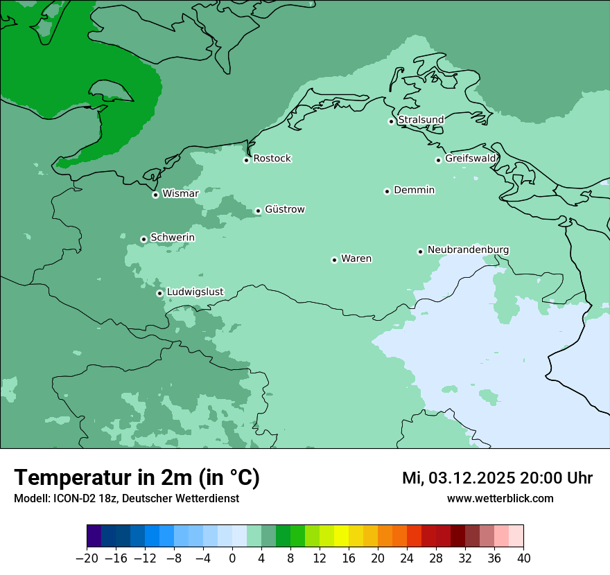 Modellkarten Temperatur