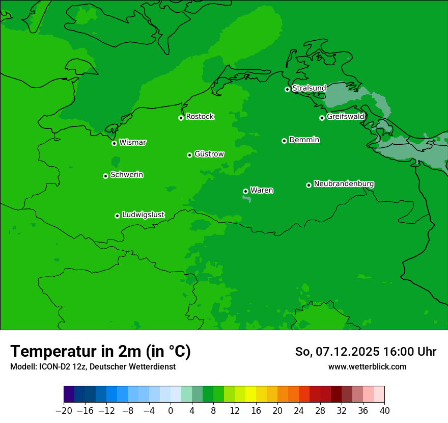 Modellkarten Temperatur