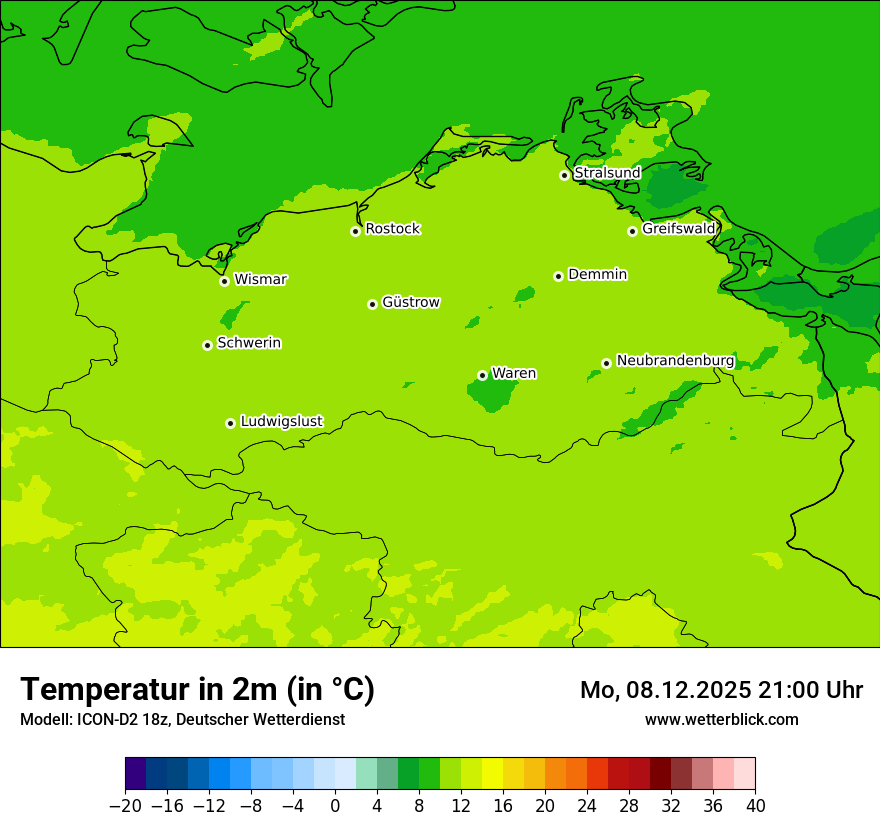 Modellkarten Temperatur