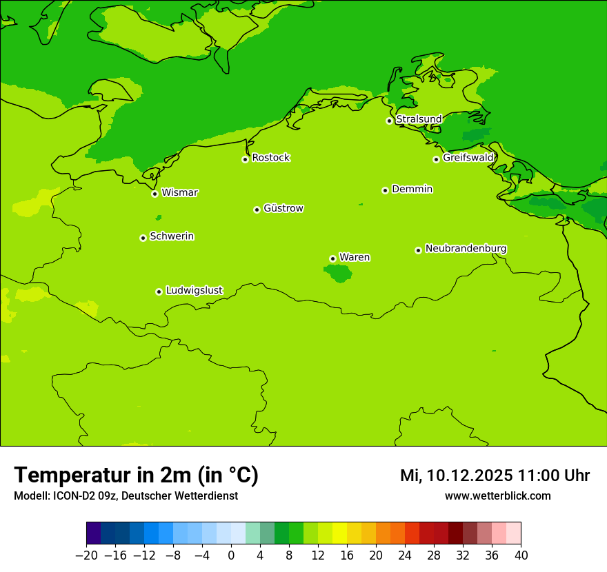 Modellkarten Temperatur