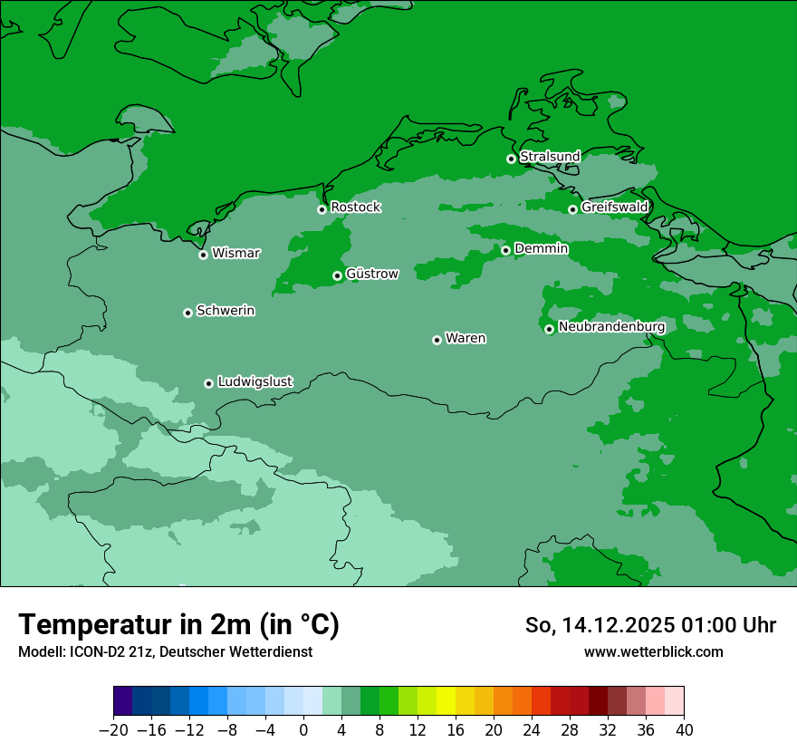 Modellkarten Temperatur