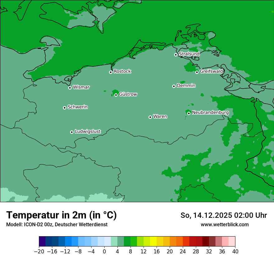 Modellkarten Temperatur