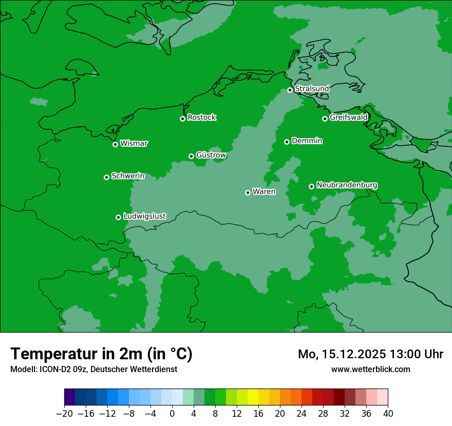 Modellkarten Temperatur