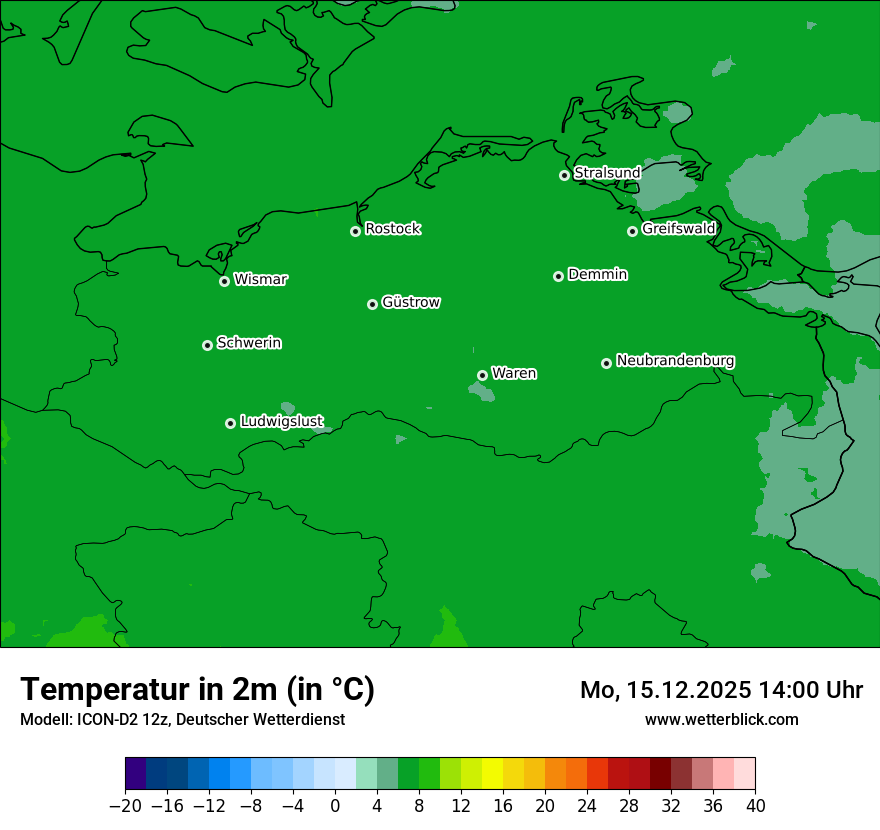 Modellkarten Temperatur