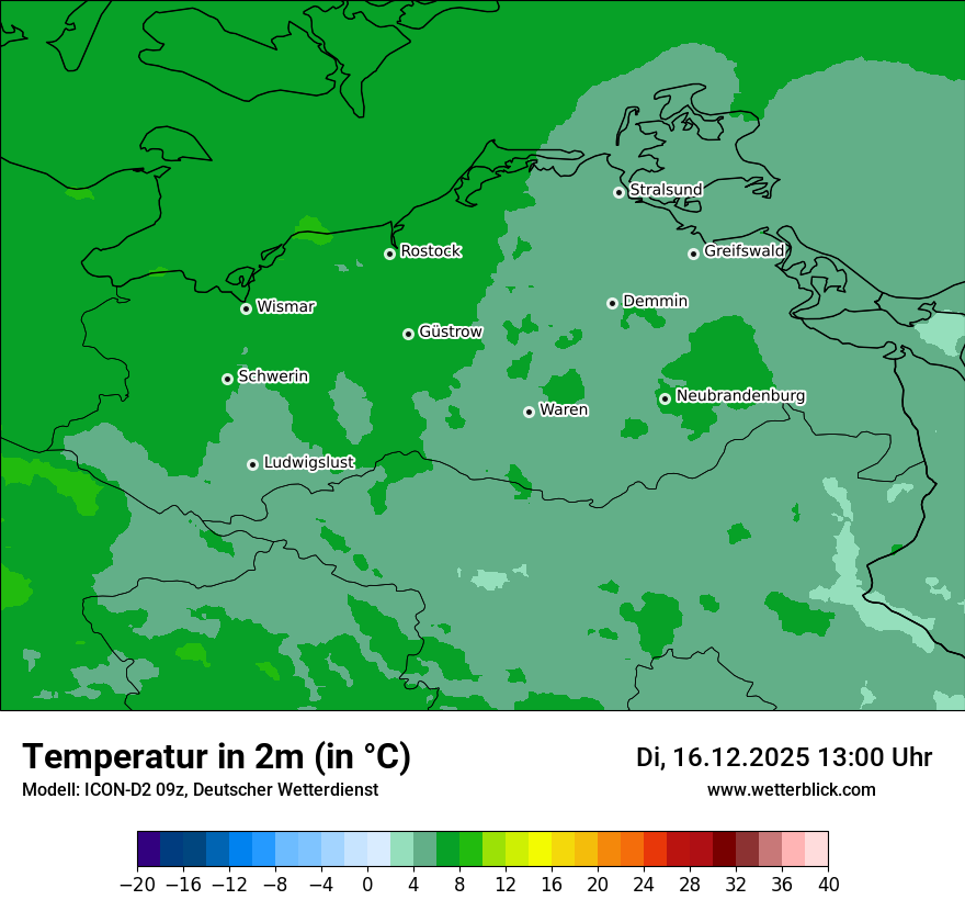 Modellkarten Temperatur
