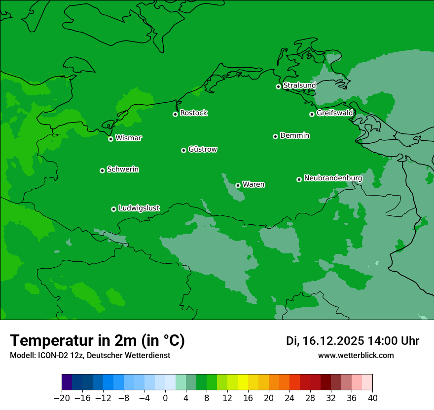Modellkarten Temperatur