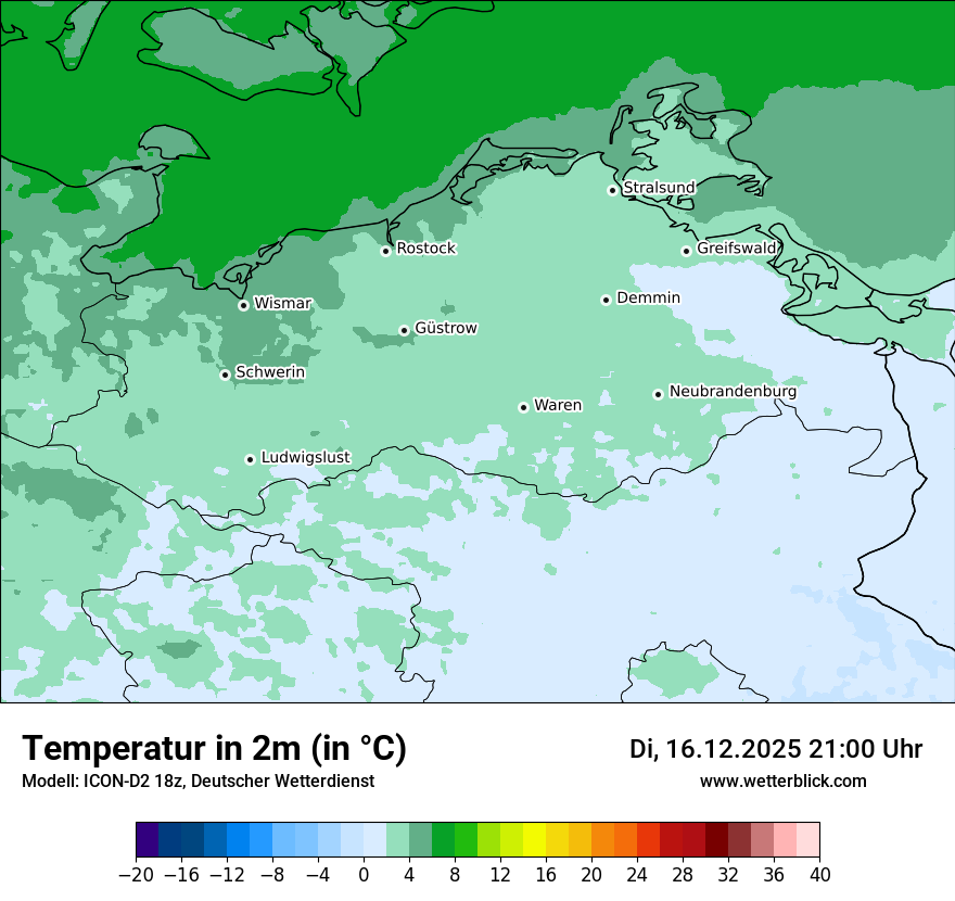 Modellkarten Temperatur