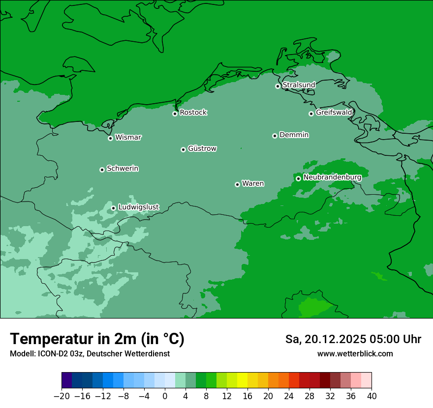 Modellkarten Temperatur