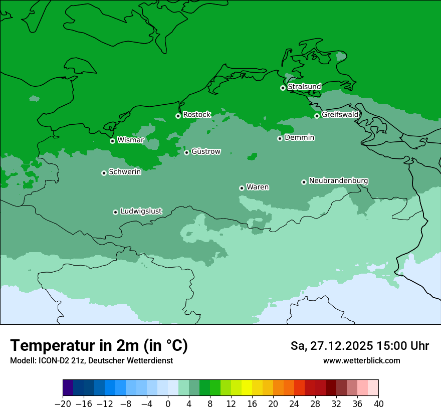 Modellkarten Temperatur