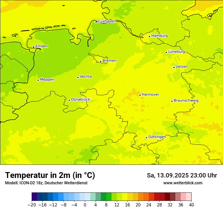 Modellkarten Temperatur