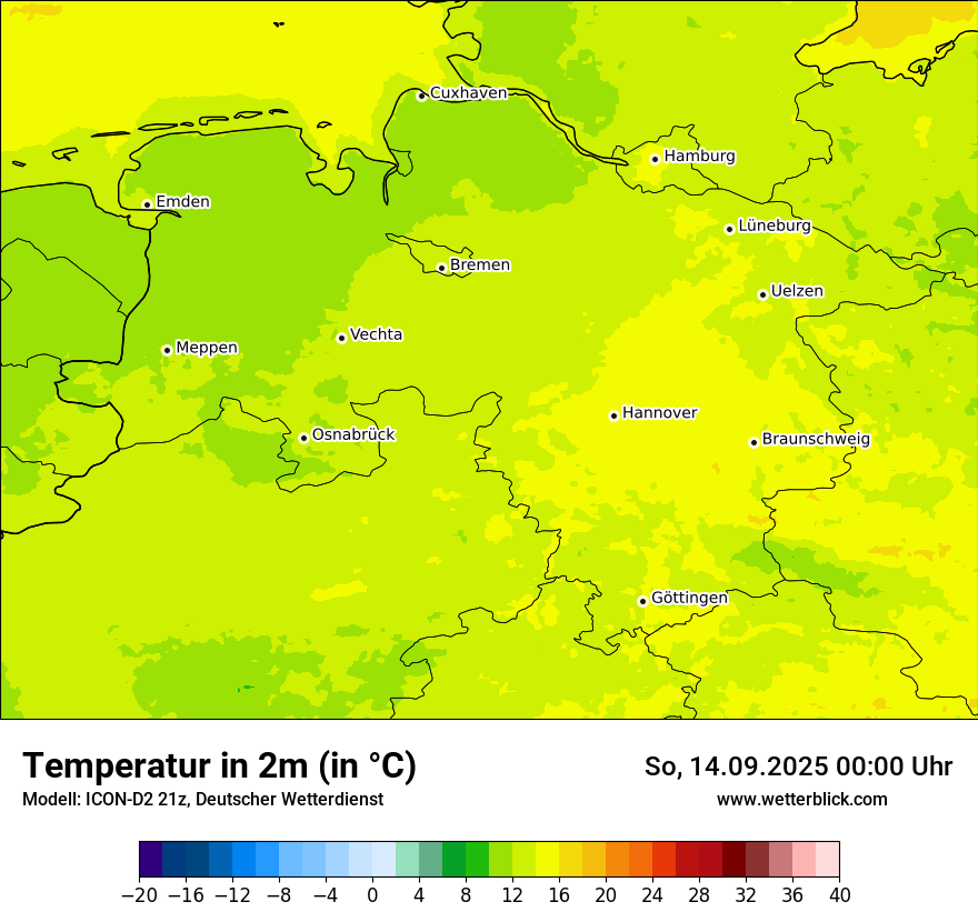 Modellkarten Temperatur