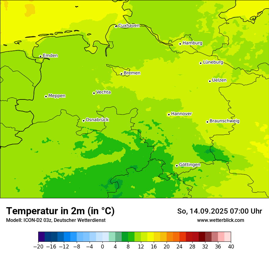 Modellkarten Temperatur