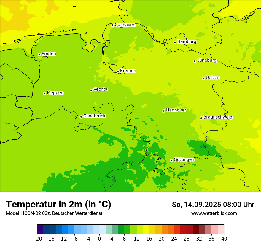 Modellkarten Temperatur
