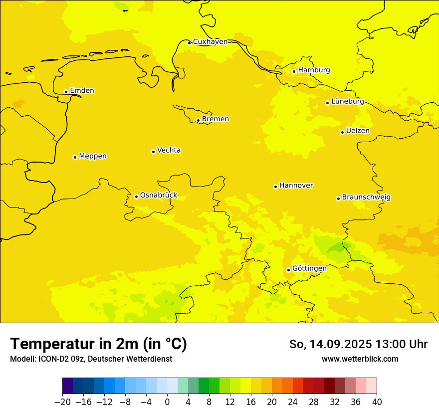 Modellkarten Temperatur