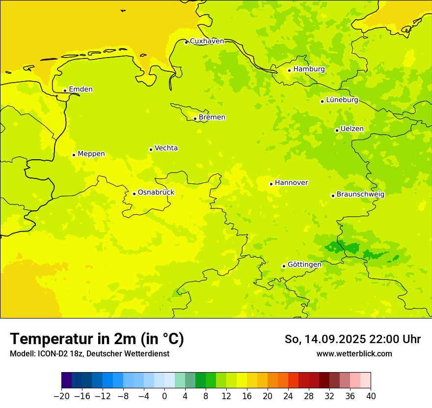 Modellkarten Temperatur