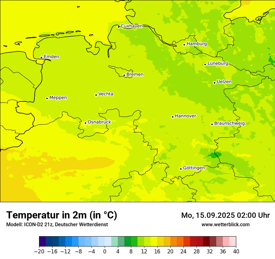 Modellkarten Temperatur