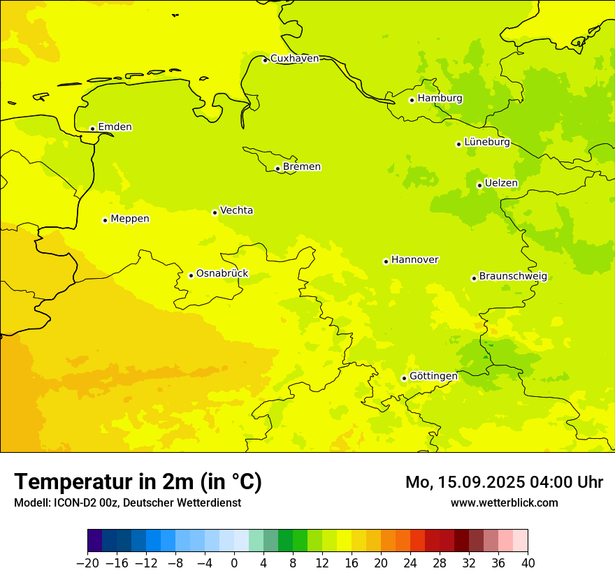 Modellkarten Temperatur