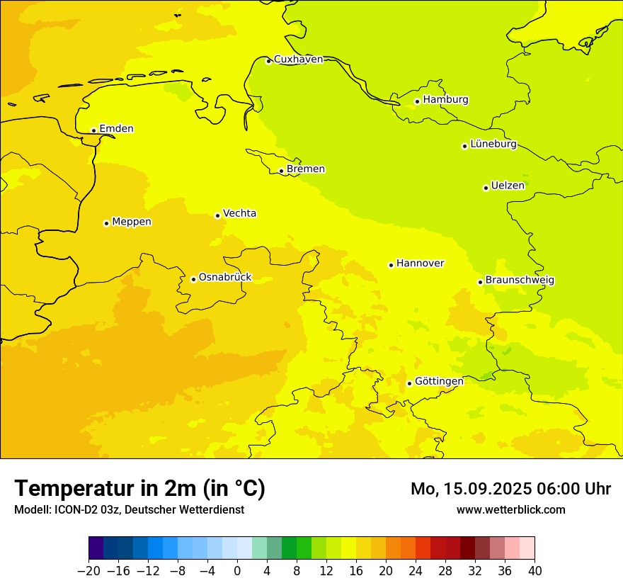 Modellkarten Temperatur