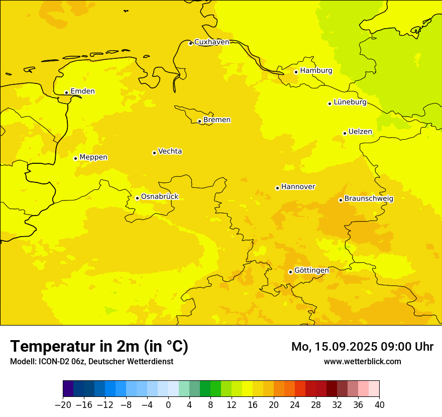 Modellkarten Temperatur
