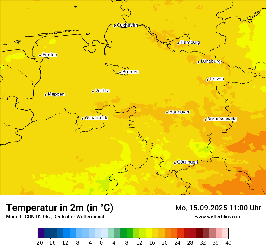 Modellkarten Temperatur