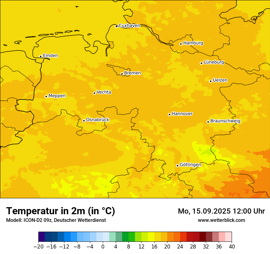 Modellkarten Temperatur