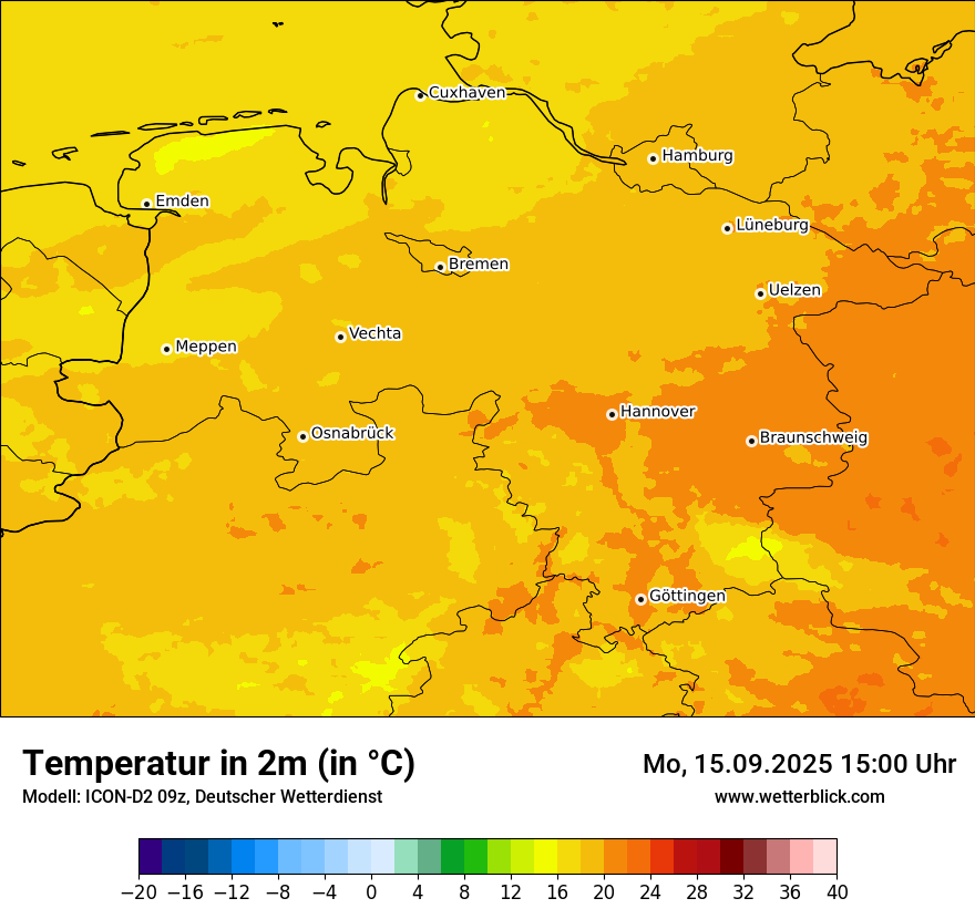 Modellkarten Temperatur