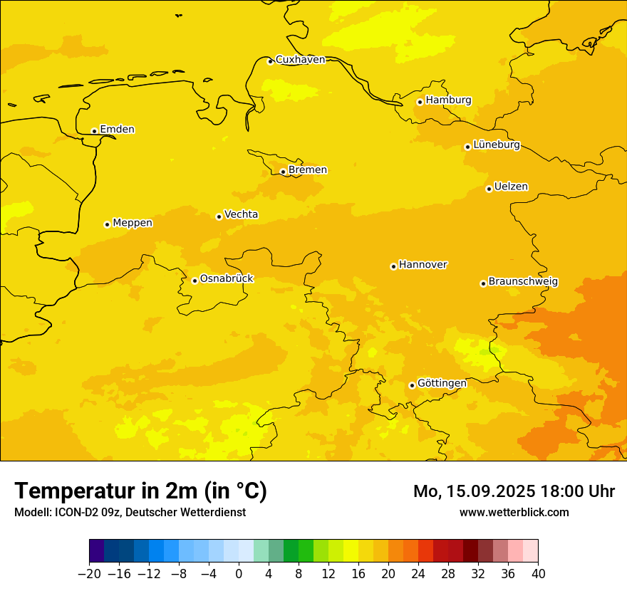 Modellkarten Temperatur