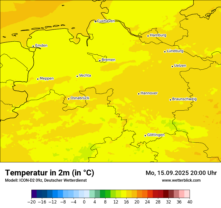 Modellkarten Temperatur