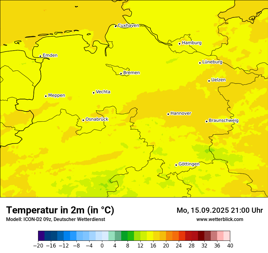 Modellkarten Temperatur