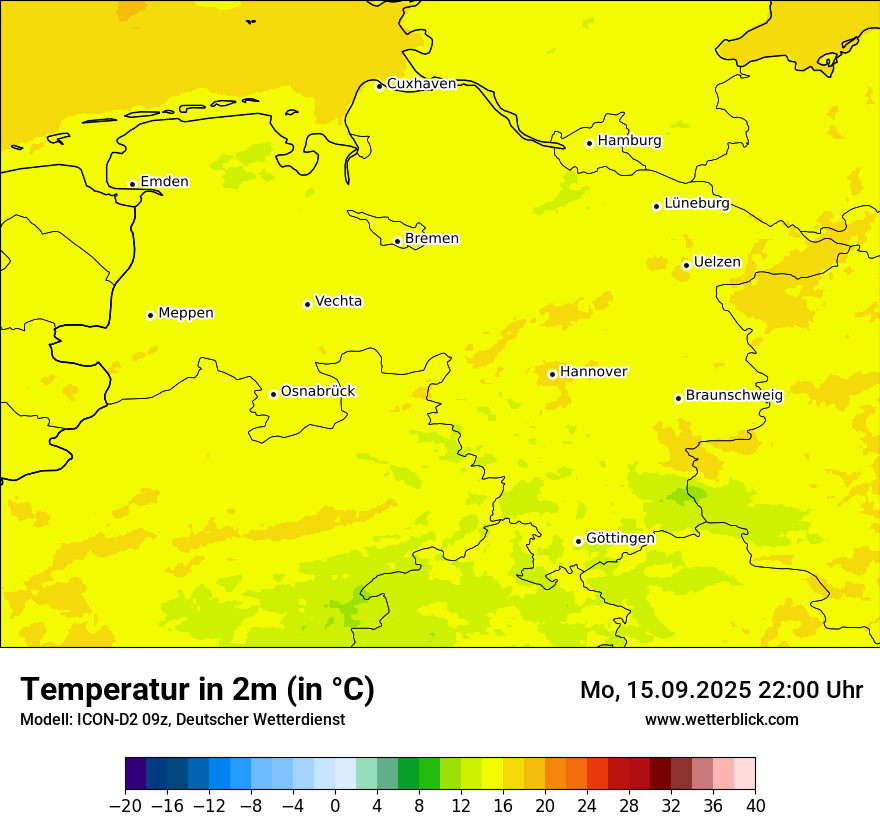 Modellkarten Temperatur