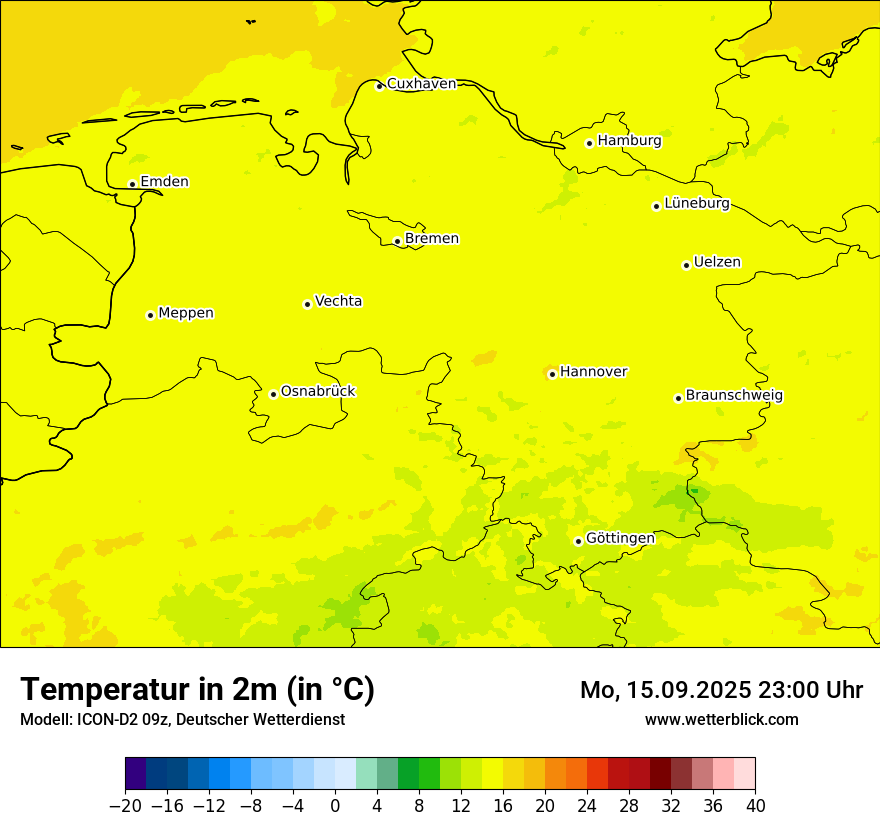Modellkarten Temperatur